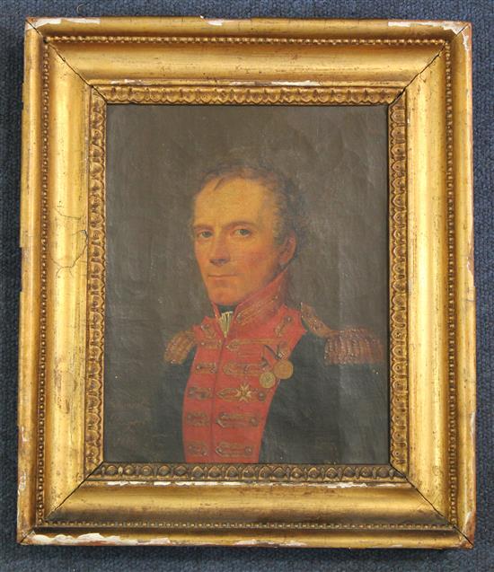 Édouard-Henri-Théophile Pingret (1788-1875) Portrait of Major General Stephen Gallwey Adye (1772-1838), 9 x 7in.